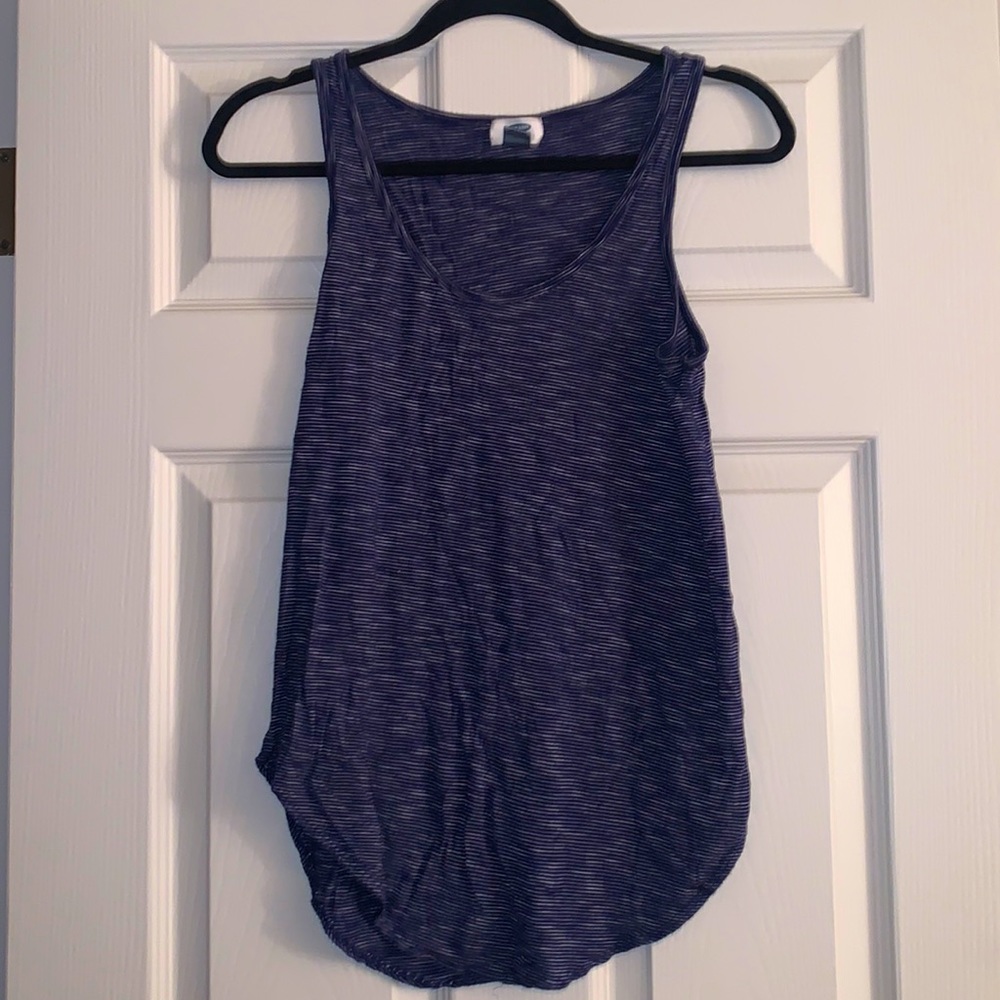 Medium Blue and white tank top